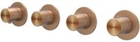 IVY Concord Afbouwdeel Inbouwthermostaat met 3 Stopkranen Symmetry met Ronde Rozetten - RVS 316 Geborsteld Mat Koper PVD