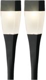 Lumineo Solar tuinlamp/prikspot pilaar op zonne-energie 26 cm - Set van 18 stuks