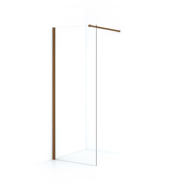 Maxaro Inloopdouche Diamond 70cm 8mm Helder Veiligheidsglas Koper