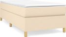 vidaXL Boxspring met matras stof crèmekleurig 90x200 cm