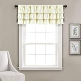 Lush Decor Belle Valance Shabby Chic Style enkel gordijn, 45,7 cm x 213,4 cm, ivoor