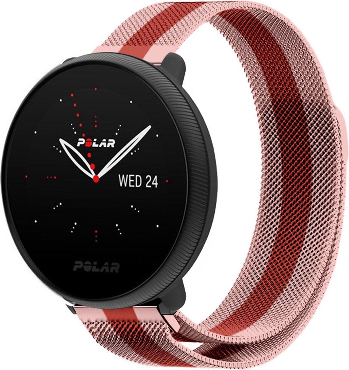 Strap-it Polar Ignite 2 Milanese band - rood/roze
