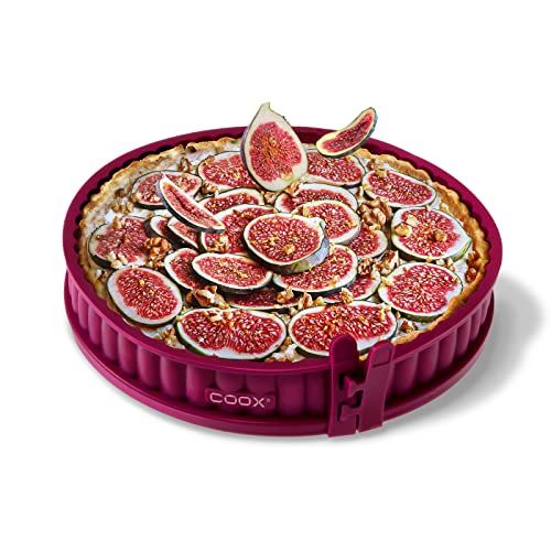 Coox Quichevorm met glazen bodem - 26 cm - donkerrood