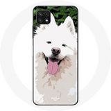 Maniacase Hoesje voor Samsung Galaxy A22 5G Samojeed wit hondenras