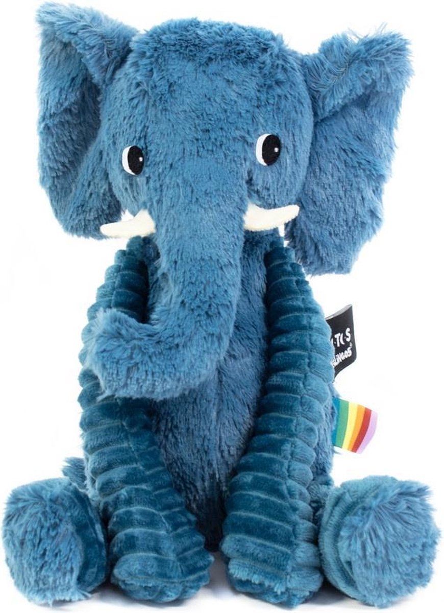 Les Déglingos Knuffel Olifant Blauw 20 Cm