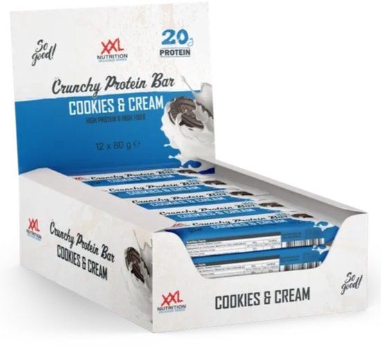 XXL Nutrition Crunchy Protein Bar Cookies & Cream 12x60 gr