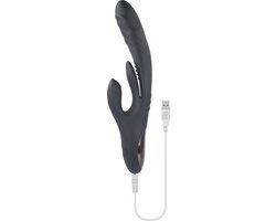 Playboy Rapid Rabbit Clitoris Vibrator - Black - 20 Speeds - USB Rechargeable