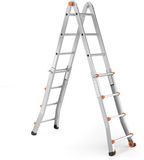 RMBO Échelle pliante extensible professionnelle 4x4 - Échelle pliante - Échelle multifonction - 3,98 m de long - Échelle compacte et portable - Convient pour un usage privé et professionnel - Charge max. 150 kg, EN 131.6