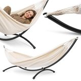 HyperMotion Hangmatset met metalen frame, beige