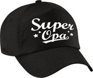 Bellatio Decorations Super opa Cadeau Pet - baseball cap - zwart - voor heren - kado voor opa - vaderdag