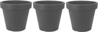Merkloos Prosperplast Bloempot/plantenpot voor binnen en buiten - 3x - D25 x H23 cm - antraciet - kunststof
