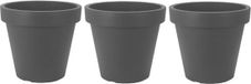 Merkloos Prosperplast Bloempot/plantenpot voor binnen en buiten - 3x - D25 x H23 cm - antraciet - kunststof