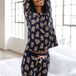 New Amsterdam Apparel LONG CREW PJ SET Dierenprint Navy Lange mouw Polyester Vrouwen S