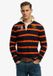 Superdry Double Emblem Stripe Rugbytop Homme S Coton Marine/Orange Stripe