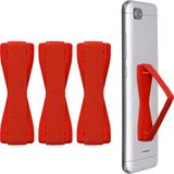 kwmobile Vingerhouder voor Smartphone - Set van 3 - Vingergreep voor Telefoon - Zelfklevende Finger Holder in Metallic Donkerrood