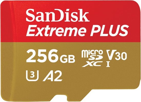 SANDISK - CARDS EXTREME PLUS MICROSDXC 256GB+SD ADAPTER 200MB/S 140MB/S A2 C10 V