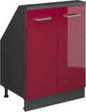 Vicco Rion Kast voor schuine wand – met 2 deuren Rood hoogglans/antraciet