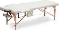 Viking Choice AP Onderdelen B.V. Houten massagetafel XXL - 2 segmenten - verstelbaar - crème - 223 cm lang