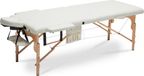 Viking Choice AP Onderdelen B.V. Houten massagetafel XXL - 2 segmenten - verstelbaar - crème - 223 cm lang