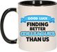 Bellatio Decorations Cadeau koffie/thee mok voor collega - zwart oor - afscheid - keramiek - 300 ml