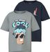 Nmmvagno NAME IT NMMVAGNO 2P SS LOOSE TOP Jongens T-shirts Korte mouw Katoen Grijs Melange Maat 92