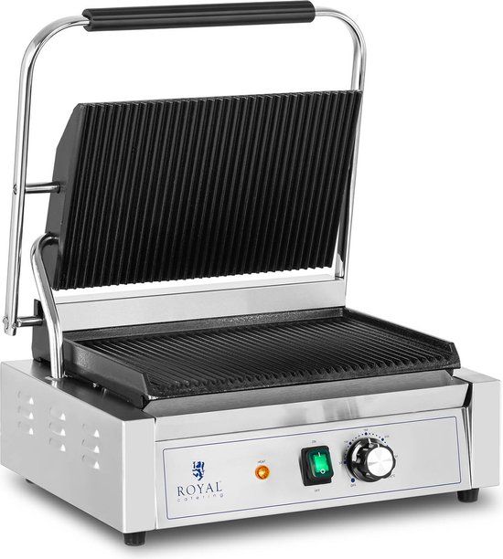 Royal Catering Contactgrill - 2.200 W - geribbeld