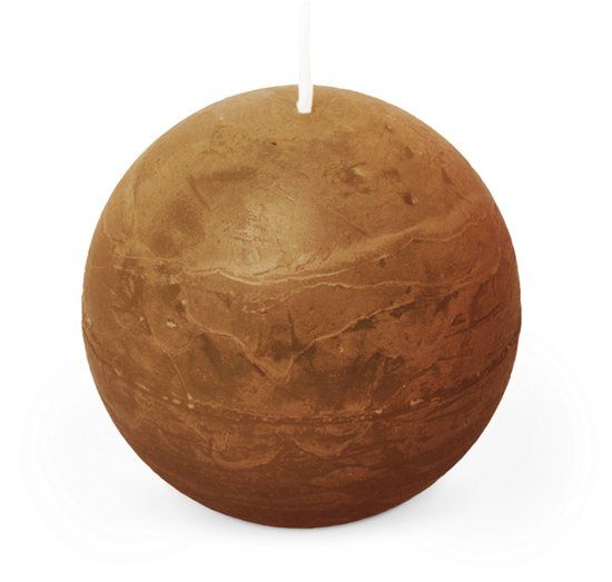 Spaas Kaars rustiek bol 80 mm cognac