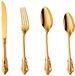 Unyqoos® set de couverts de 4 pièces en acier inoxydable, or