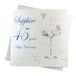 Wit White Cotton Cards BD145C Coupe Glas "Happy Anniversary 'Sapphire' 45 jaar" Handgemaakte Anniversary Card, Wit