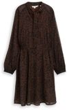 Tom Tailor Chiffonjurk met luipaardprint - Maat 44 - brown black small leo print