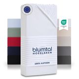 Blumtal Hoeslaken - Fitted Sheet - Jersey - Katoen - 140 x 200 x 30 cm - Wit