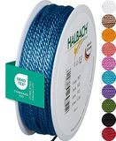 Halbach Seidenbänder Premium koord (azuurblauw), breedte 2 mm, lengte 50 m, Made in Germany en Öko-Tex gecertificeerd, glanzend satijnen koord van acetaat