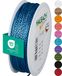 Halbach Seidenbänder Premium koord (azuurblauw), breedte 2 mm, lengte 50 m, Made in Germany en Öko-Tex gecertificeerd, glanzend satijnen koord van acetaat