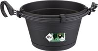 Elho Green Basics Hangschaal 28 - Pot de fleurs pour balcon extérieur - Ø 37.0 x H 16.5 cm - Noir vivant