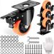 Wielen zonder merk - Set van 4 wielen voor meubels - Diameter 76,2 mm - Draagvermogen 454 kg - Wielen van PVC - 360° zwenkbaar - Dubbele rem - Zware uitvoering