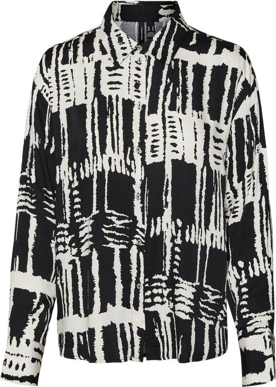 Vero Moda VMCINDY Cleo Lange Mouw Blouse - Zwart - Maat S