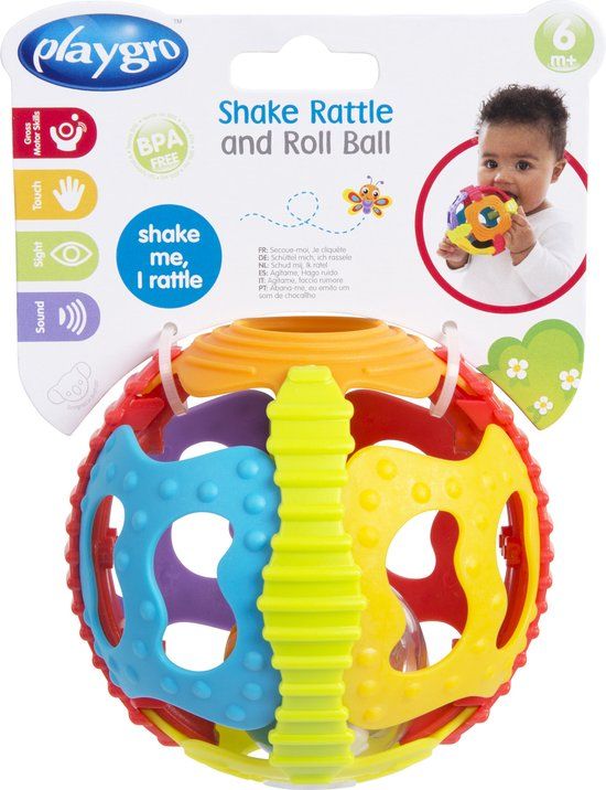 Playgro Shake Rattle and Roll Ball - Multi