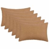 vidaXL Kussensloop - 6 stuks - Beige - 50 x 75 cm