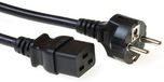 ACT Netsnoer Schuko CEE 7/7 male (recht) - C19 IEC 60320 zwart 1,5 m AK5411