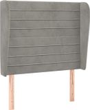 vidaXL Hoofdbord met randen 83x23x118/128 cm fluweel lichtgrijs