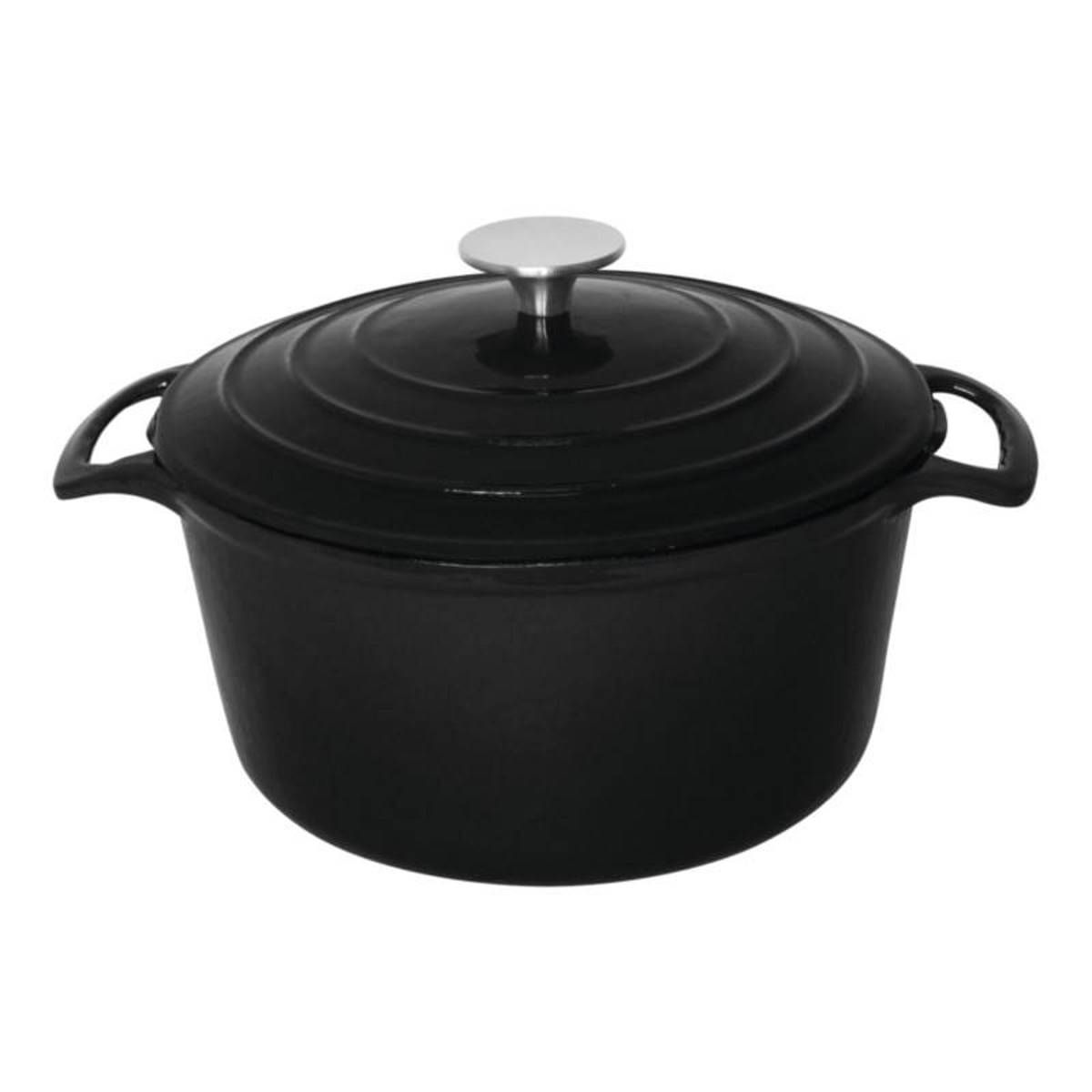 Vogue Ronde Gietijzeren Braadpan Zwart 4ltr