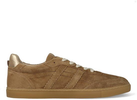 PS Poelman Mila LPSILK-11POE1 Lage sneakers Vrouwen Bruin Canvas Rubber Maat 42