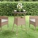 Prolenta Maison Exclusive - Tuintafel, diameter 60 cm, hoogte 75 cm, met glazen blad en polyrotan, beige kleur