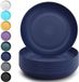 Allecto Plus - Grandes assiettes en plastique profondes, 8 pièces - Assiettes de dîner de 9 pouces - Incassables et réutilisables - Assiettes de dîner légères - Bol pour pâtes et raviolis - Adapté au micro-ondes