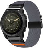 By Qubix - Nylon bandje met parachute sluiting - Grijs - 22mm Quickfit - Geschikt voor Garmin Instinct 3 / Instinct E - 45mm