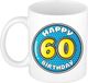Bellatio Decorations Verjaardag cadeau mok - 60 jaar - blauw - 300 ml - keramiek