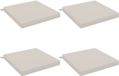 vidaXL - Zitkussens - SOEST - 4 stuks - 100% Polyester - Wit - 80 x 80 x 7 cm
