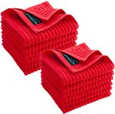 Byrklund Vaatdoek Clean & Shiny Rood - Set van 12 - 100% Katoen - 30x30 cm