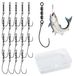 Elzusha - Set van 20 Haken de pêche rotatifs avec boîte de rangement