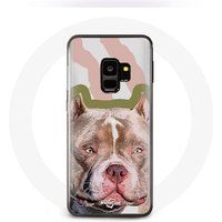 Maniacase Etui voor Samsung Galaxy S9 plus Bruin Pitbull Hondenras